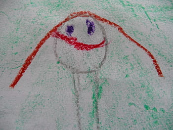character development, child, children drawing, person, girl, human, cephalopods, stick figure, painted, paint, kindergarten