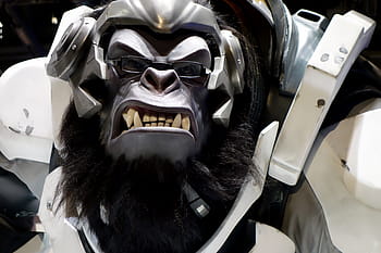 overwatch winston game wallpaper, overwatch, games, gamescom, cologne, computer, figure, robot, evil, large, monkey