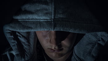 man, wearing, gray, hoodie, threatening, dark, gloomy, back light, darkness, mystical, weird