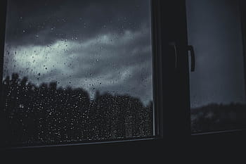 water, drops, glass window, rain, window, dark, night, room, house, sleep, sky