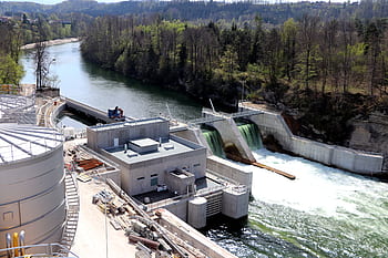 hydroelectric power station, current, energy, water power, kinetic energy, power plant