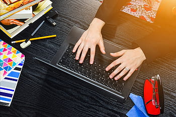 person, holding, black, laptop computer, girl, elementary, schoolgirl, student, study, intelligence, education