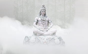 socha hinduistického božstva, obklopen, mlhy, božstvo, náboženství, Hind, shiva, socha, duchovní, Asie, sochařství