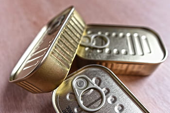 tin, can, canned, preserves, canned food, tinned, sardine tin, food, fish, nutrition, metal