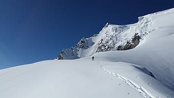 osoba, Sněhové lyže, orler, backcountry lyžování, vysokohorský, severní zeď, hory, Jižní Tyrolsko, val venosta, sníh, vysoký