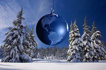 blaue Kugel, Weihnachten, Winter, Weihnachtsverzierung, Globus, Erde, Welt, Globalisierung, Planet, global, International