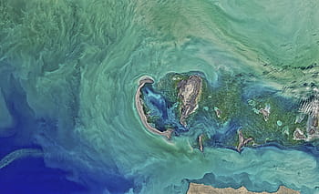 multicolored abstract painting, caspian, sea, water, ocean, space, earth, blue, nature