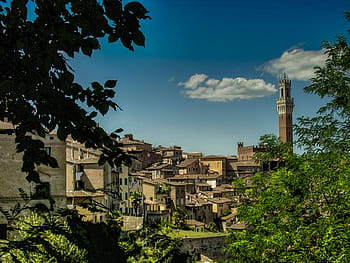 vesnické budovy, fotografie, hnědý, malované, budov, siena, toskánsko, Itálie, město, architektura, domy