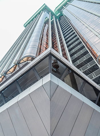 pohled z červu, fotografie, šedá, Průhledná, skleněné budovy, architektura, budova, infrastruktura, nebe, mrakodrap, věž