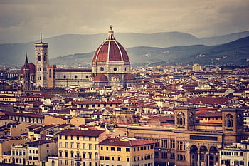moschea, nubi cumuliformi, firenze, il duomo, Cattedrale, paesaggio urbano, Italia, tetti, città, costruzione, architettura