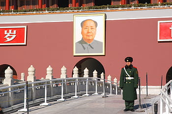 pánský zelený kabát, mao zedong, mao tse-tung, předseda mao, Čína, Peking, čínský stráž, zakázané město, mao, prc, Čínská lidová republika