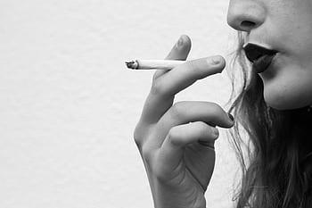 smoke, cigarette, monochrome, grunge, rough, smoker, tobacco, lips, fingers, hand, girl