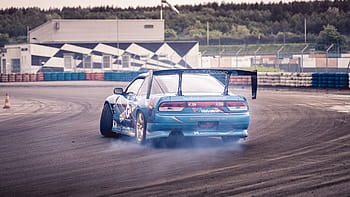 drifting, blue, mazda rx -7 coupe, rx-7, daytime, auto, racing, drift, sports car, vehicle, racing car