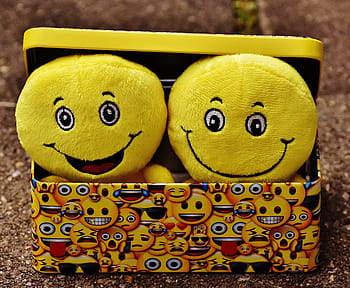 two, yellow, emoji bags, case, smilies, funny, joy, emoticon, emoji, smiley, happy