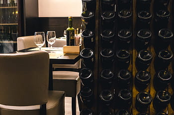 wine bar, Table, interior, restaurant, alcohol, wine Bottle, wine, drink, no People, indoors, drinking Glass