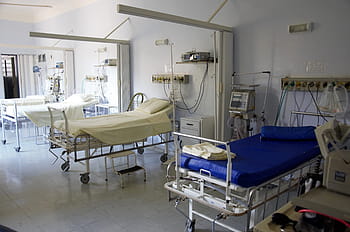 biały, niebieski, łóżka szpitalne, szpital, łóżko, lekarz, Chirurgia, opieka zdrowotna i medycyna, klinika, Oddział szpitalny, cierpliwy