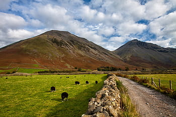 wide, angle landscape shot, captured, hills, lake district, national, park, Wide angle, landscape, shot, Lake District National Park