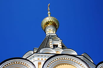 budova, kostel, katedrála, náboženství, ruské ortodoxní, historický, věž, kopule, zlato, cibule kopule, dekorativní