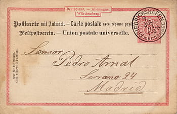 bruin papier, ansichtkaart, oud, nostalgie, Duitsland, postzegel, 1897, doopvont, het verlof, tekst, Verleden