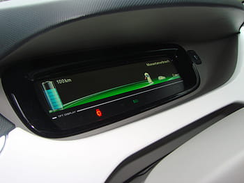 nero, digitale, tachimetro, mostrando, 100 km, macchina elettrica, speedo, display, renault, energia, tft