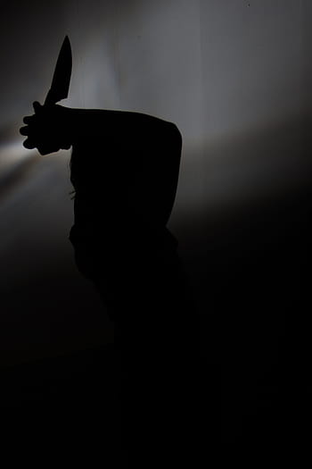 silhouette photo, person, holding, knife, photograph, murder, fear, voltage, attack, suspected, night