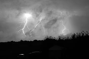 tordenvejr, overskyet, himmel, storm, lyn, mørk, skydække, Sky