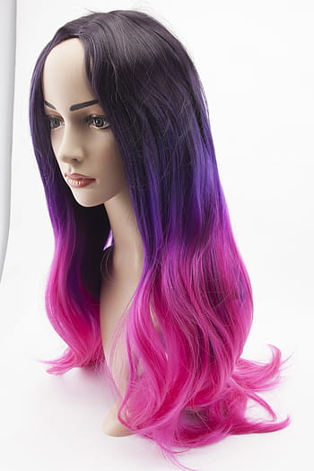 pink, purple, wig, mannequin head, cosplay, pink hair, artificial, model