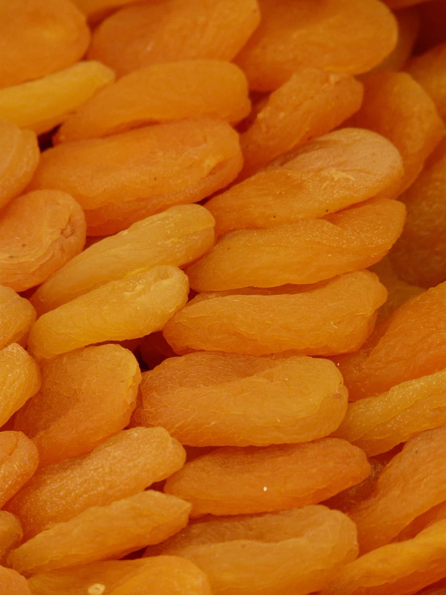 apricots, dried, market, orange, apricot, prunus armeniaca
