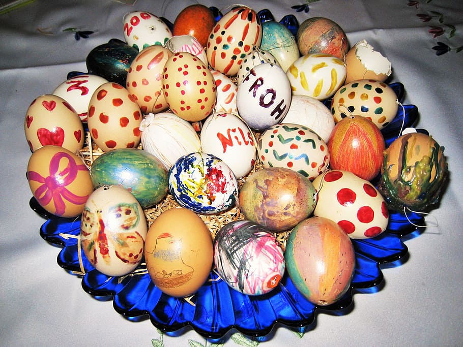 Pasqua, uova di Pasqua, dipinto di sé, bambini basteleien, arredamento di pasqua, pittura, colorato, creativo, arte, colore, periodo dell'anno