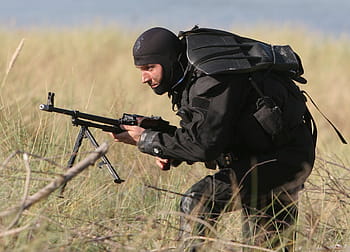 esercizio, attraversare, antyteroryści, la polizia, la costa, arma, MILITARIA, servizi in uniforme, lędowo, attraversare il wicko, il Mar Baltico