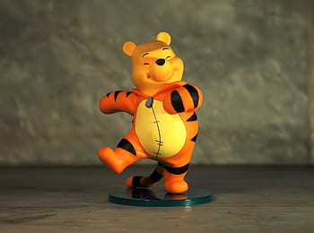 winnie the pooh, bear, fictional, colorful, pooh, tiger, outfit, pretend, toy, figurine, happy