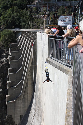 bungee jumping, dam, verzasca, ticino, switzerland