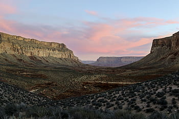canyon marrone, natura, paesaggio, viaggio, avventura, trekking, verde, cespuglio, nuvole, cielo, deserto