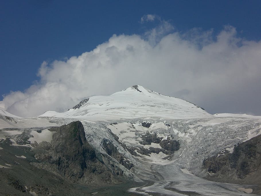 grossglockner, pasterze gletser, dingin, ze, musim dingin, steinig, summit cross, pegunungan, memaksakan, emigran, ridge