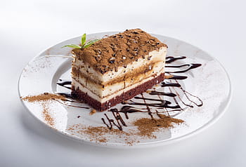 affettato, torta al caffè, bianca, ceramica, piatto, torta, pezzo di torta, ricetta, un pezzo di, confetteria, illustrazione