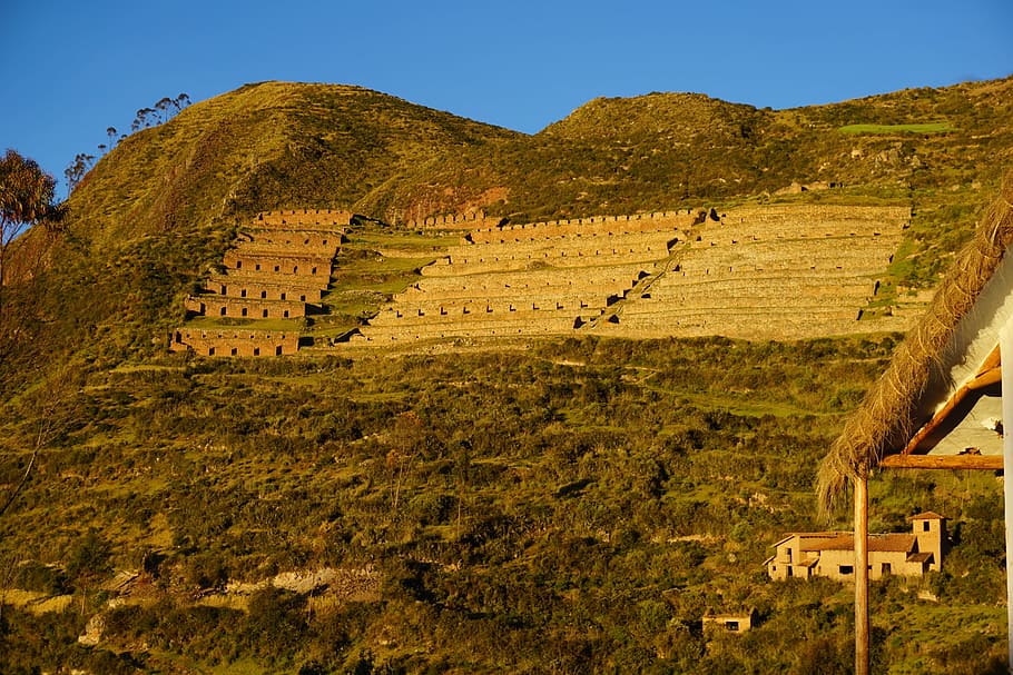 inca, peru, granaries, ruin