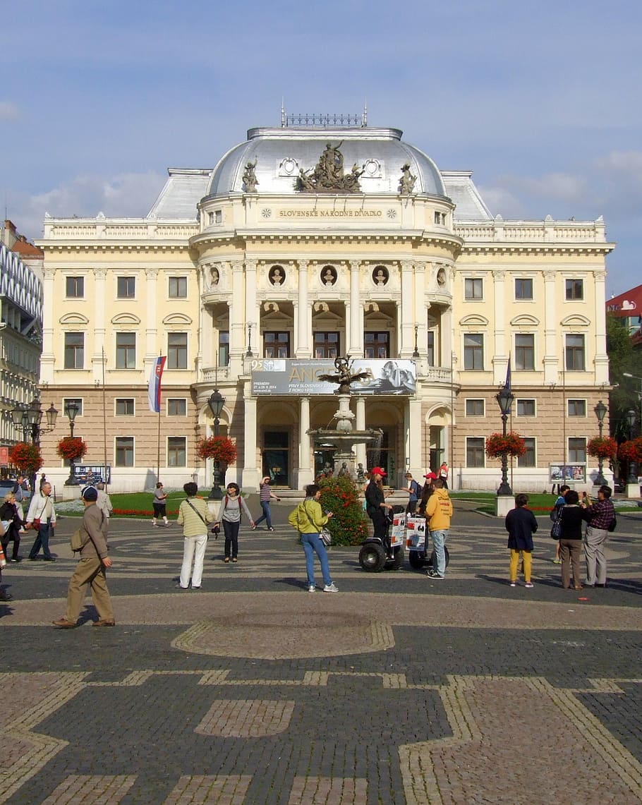 bratislava, slovensko, národní divadlo, architektura, město, budova, staré Město, stará budova