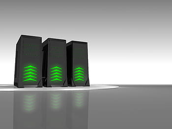 three, black, led, computer towers, server, technology, web, data, internet, network, computer