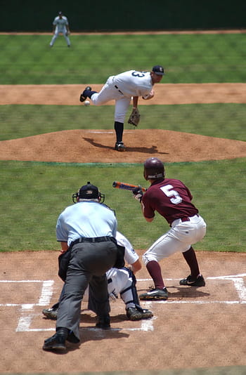 baseball, hráč, Džbán, hráč baseballu, házení, rozhodčí, těsto, zasahovač, hra, míč, sport