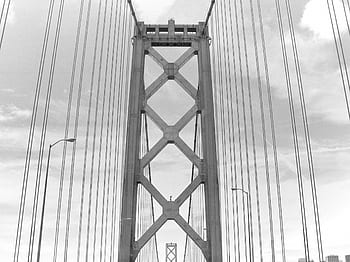 golden, gate, bridge, travel, driving, monochromatic, california, abstract, coast, city, road