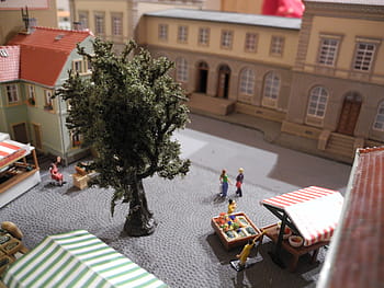 modellismo ferroviario, h0, mercato, Bancarella della frutta, giocattoli, treno modello, scala h0