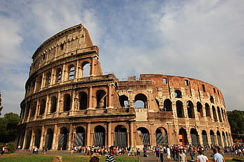 people, outside, colosseum, italy, daytime, the colosseum, roman, architecture, old ruin, history, travel destinations