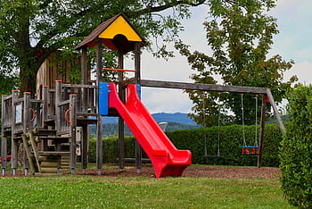 hřiště, skluzavka, dětské hřiště, herního zařízení, uklouznutí, kletterhaus, volný čas, dřevo, dobrodružné hřiště, Příroda, vyšplhat