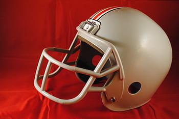 gray, red, football helmet, textile, football, helmet, sport, american, equipment, game, touchdown