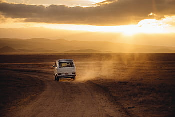car, driving, sand road, volkswagen, adventure, travel, vw, journey, van, transportation, vehicle