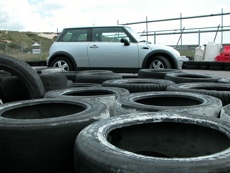 bmw, mini, mini, zandvoort, bmw, závodní dráha, asfalt, auto, zralý, nebe, slunce, duny