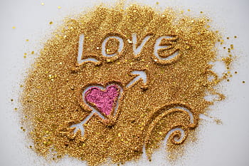 gold-colored glitters, heart, pretty girl, love, red, holiday, romance, celebration, card, romantic, pink