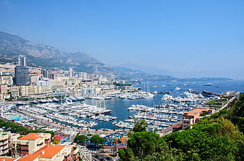 boats, docked, city, monaco, port, principality of monaco, yachts, homes, skyscrapers, pushed, water