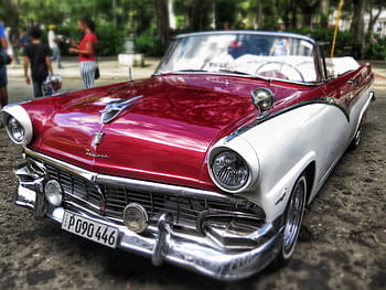kırmızı cadillac coupe, eski zaman, araba, bağbozumu, otomobil, klasik, araç, Oto, eski, Retro, krom