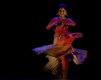 woman, wearing, red, beige, dress dancing, black, background, Indian, Dancer, Culture, Traditional, indian